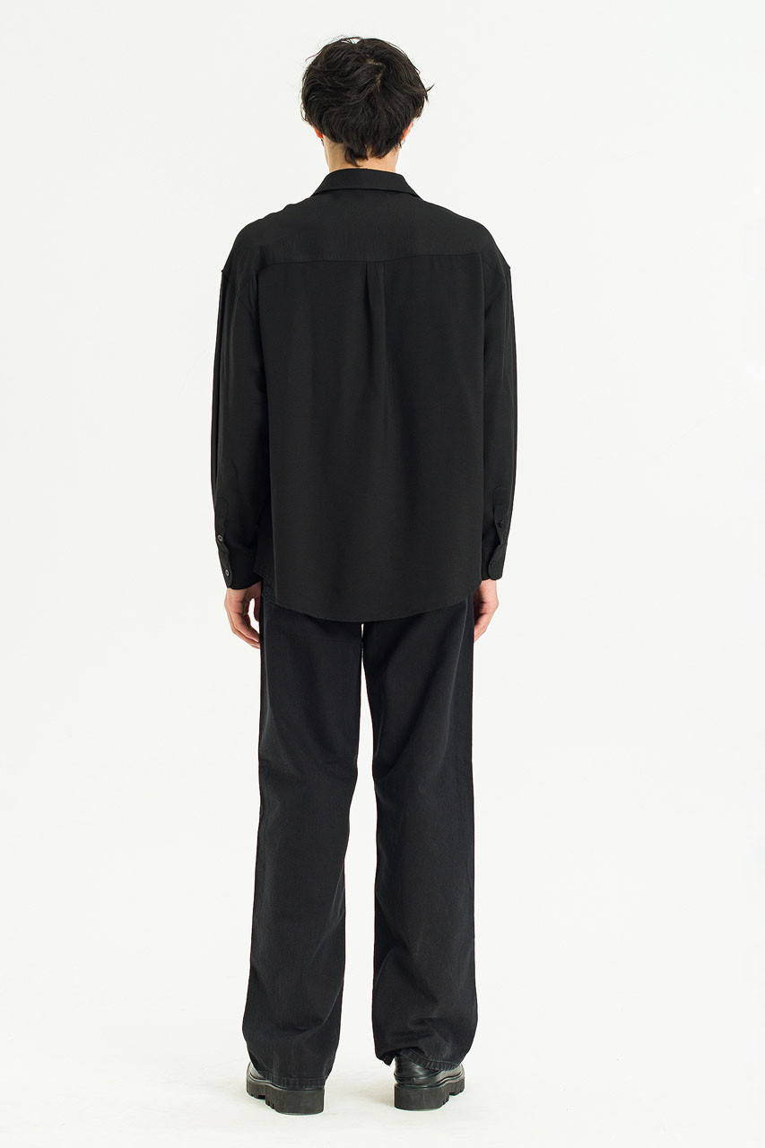 Menswear | Silky Shirt, Black