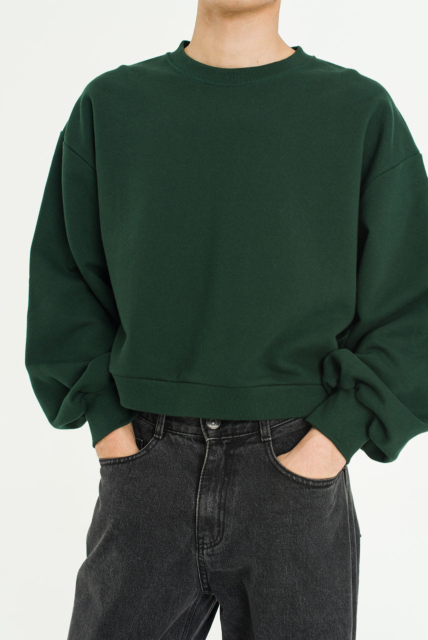 Menswear | Cropped Sweatshirt, Green