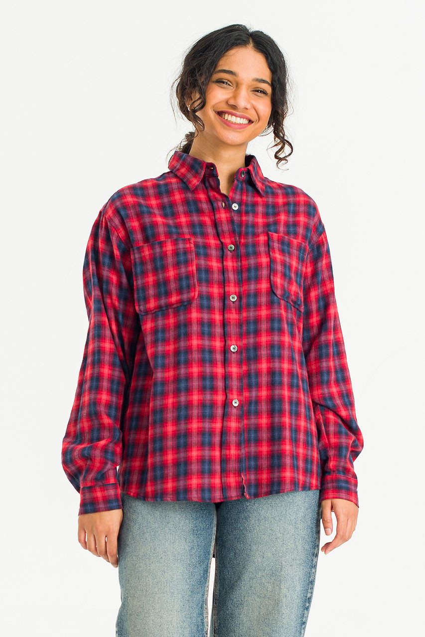irene アイレネ　Flower Spots Check Shirt Layerz embroidered plaid shirt – Violet Skye Boutique