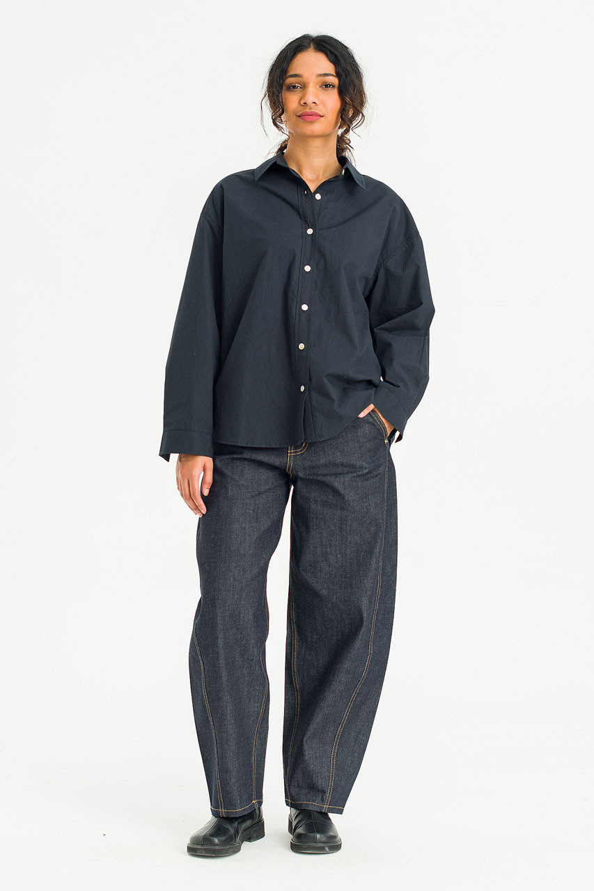 Calm Cotton Shirt, Navy