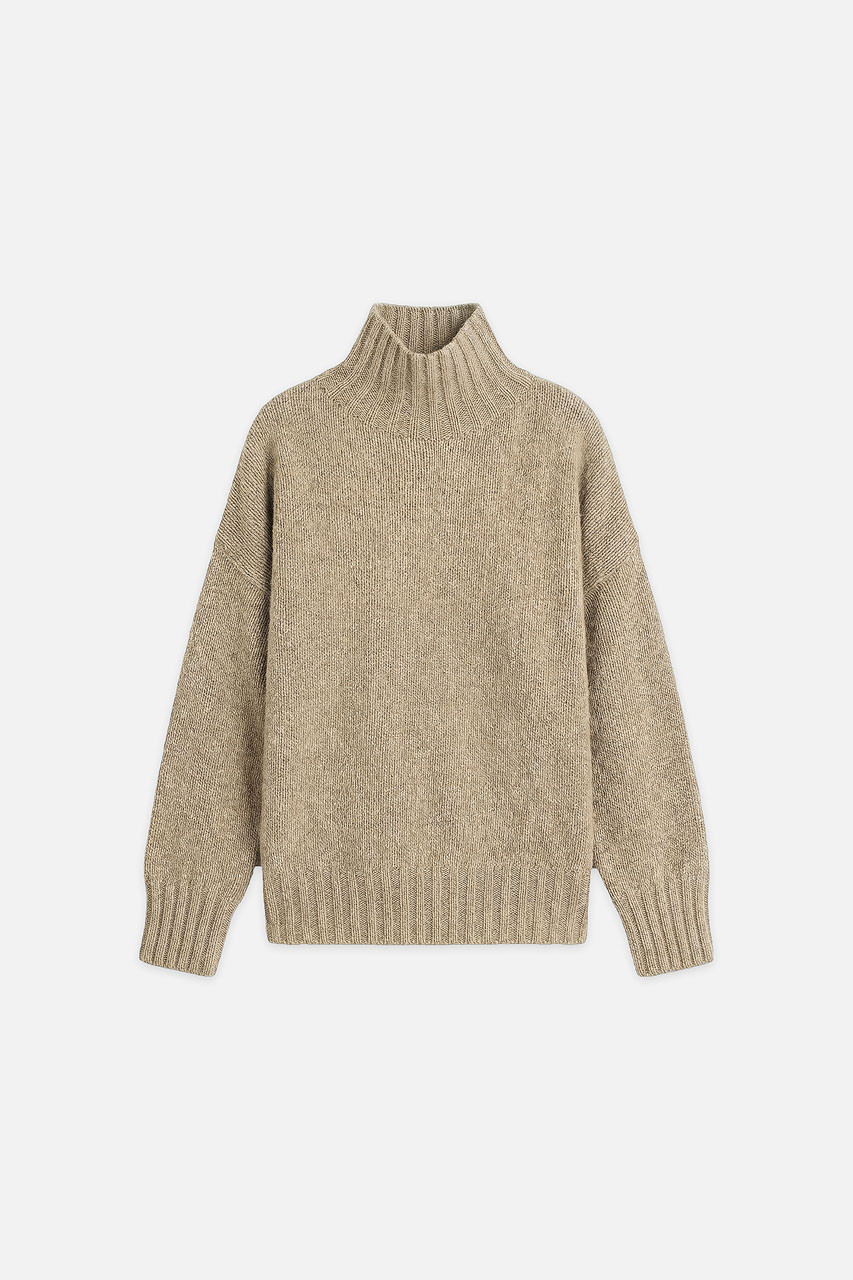 【lawgy】high neck loose knit lawgy（ラウジー）の「high neck front wave knit / ハイネック