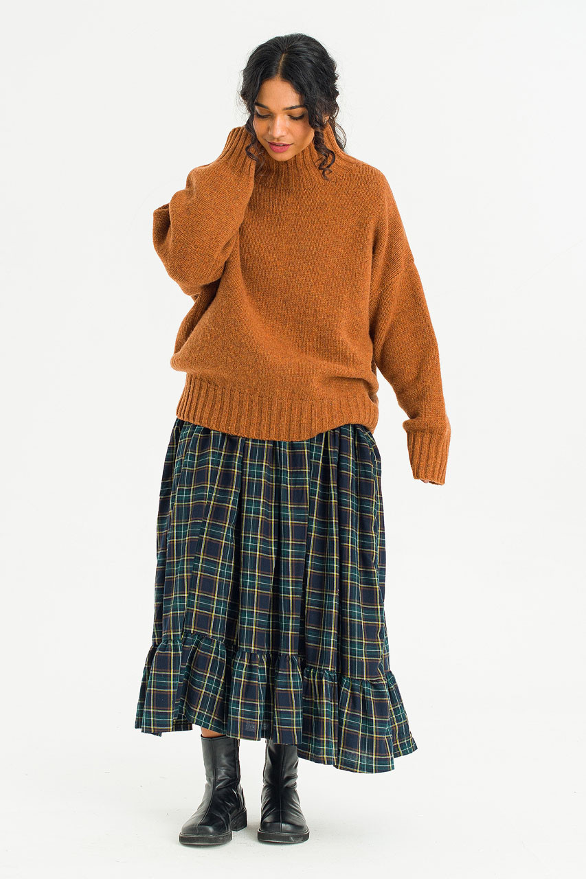 Loose Fit Soft Knit, Brick Melange