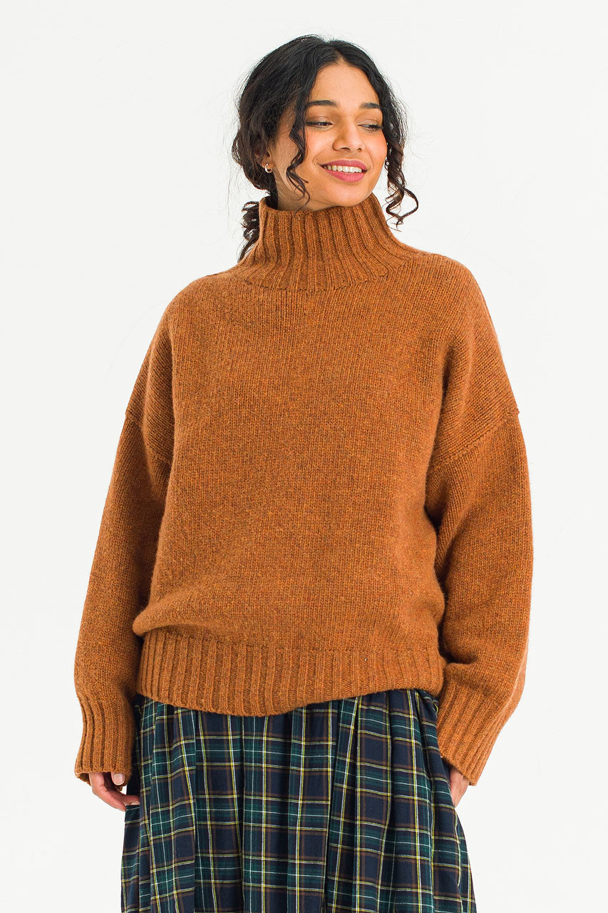 Loose Fit Soft Knit, Brick Melange