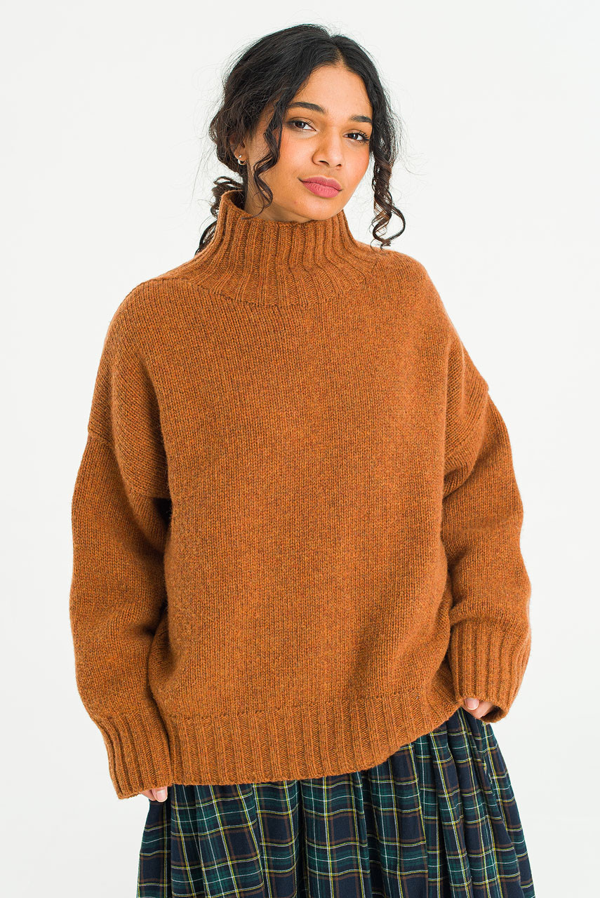 Loose Fit Soft Knit, Brick Melange