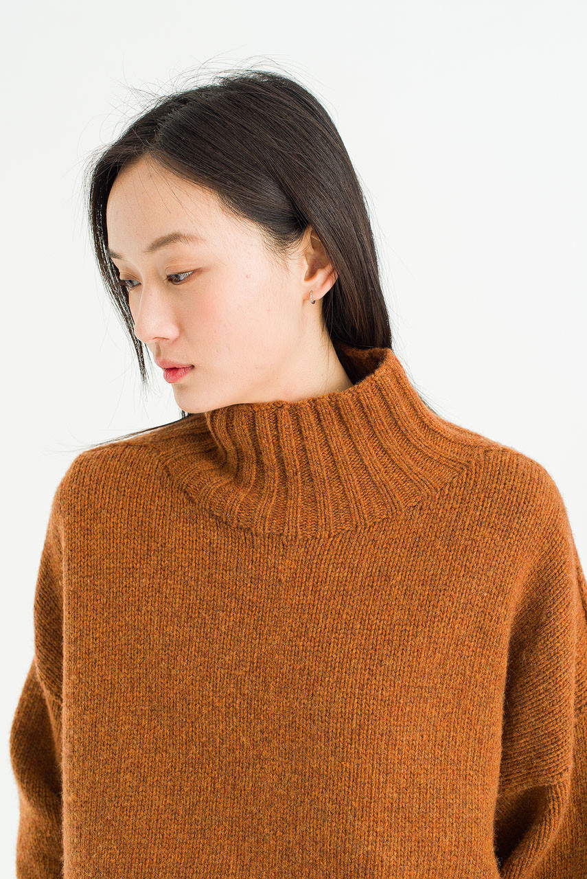 Loose Fit Soft Knit, Brick Melange