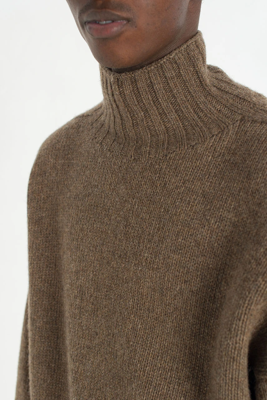 Menswear | Loose-Fit Soft Knit, Brown Melange