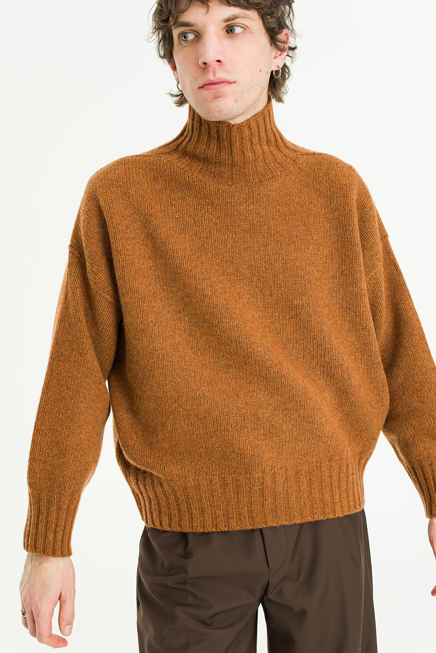 Menswear | Loose-Fit Soft Knit, Brick Melange