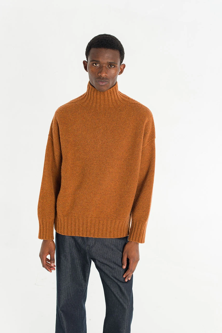 Menswear | Loose-Fit Soft Knit, Brick Melange