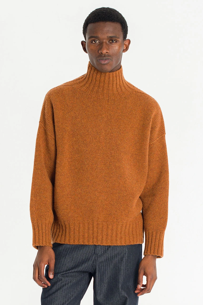 Menswear | Loose-Fit Soft Knit, Brick Melange