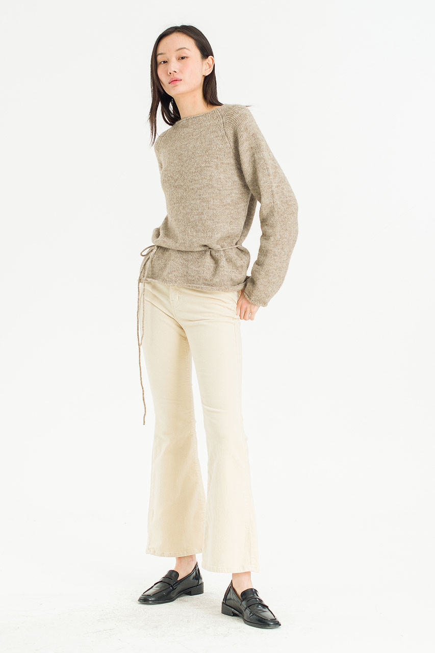 Harbor Cord Wide Pants, Cream