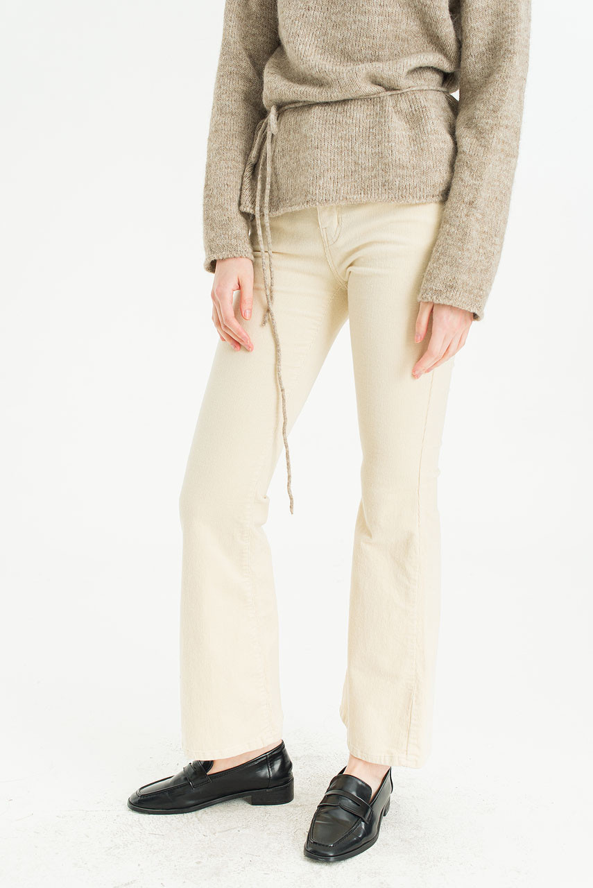 Harbor Cord Wide Pants, Cream