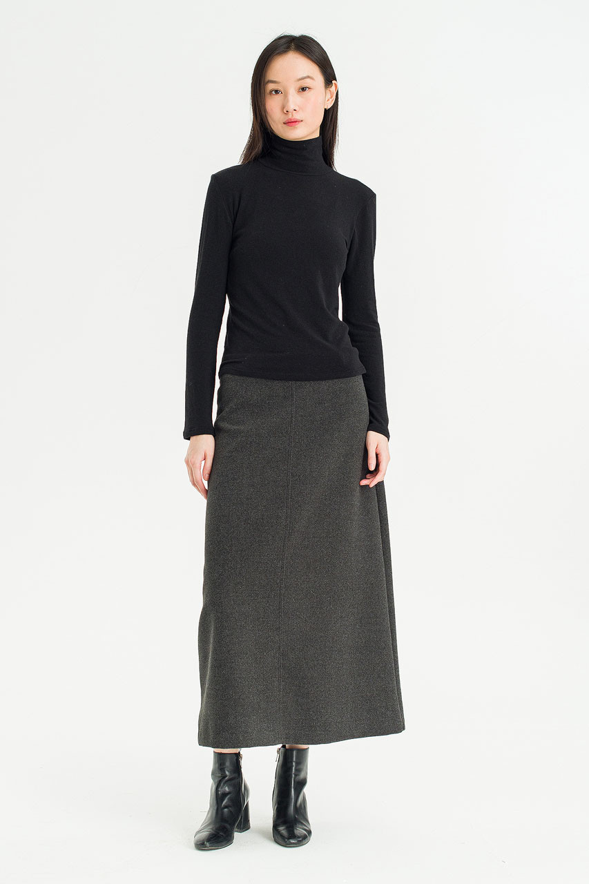 Soft Mock Neck Tee, Black