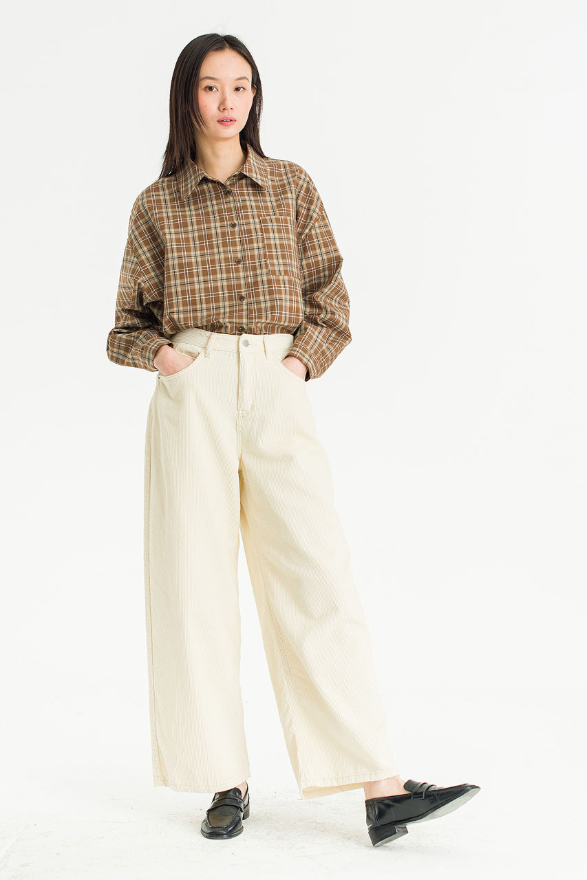 Loam Cord Wide Pants, Ivory