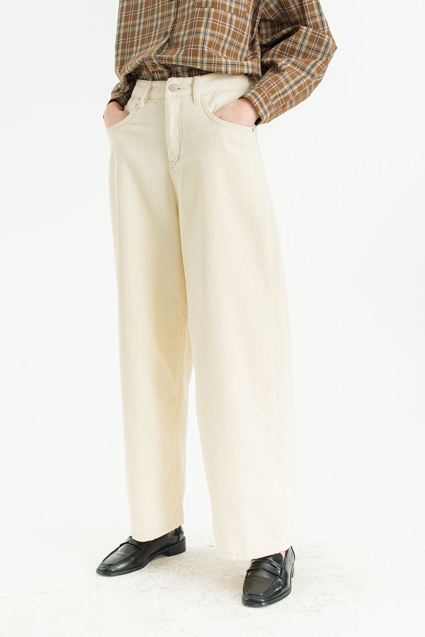 Loam Cord Wide Pants, Ivory