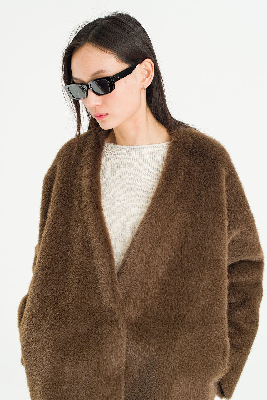 Marlow Faux Fur Jacket, Brown