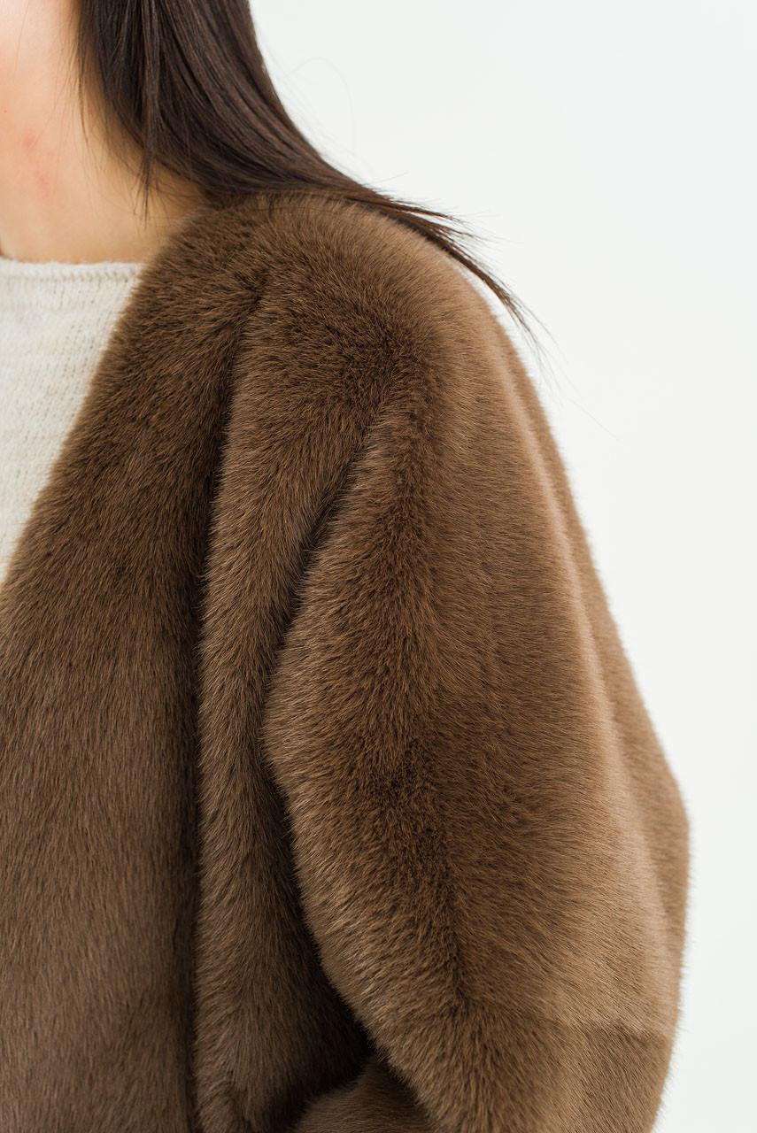 Marlow Faux Fur Jacket, Brown