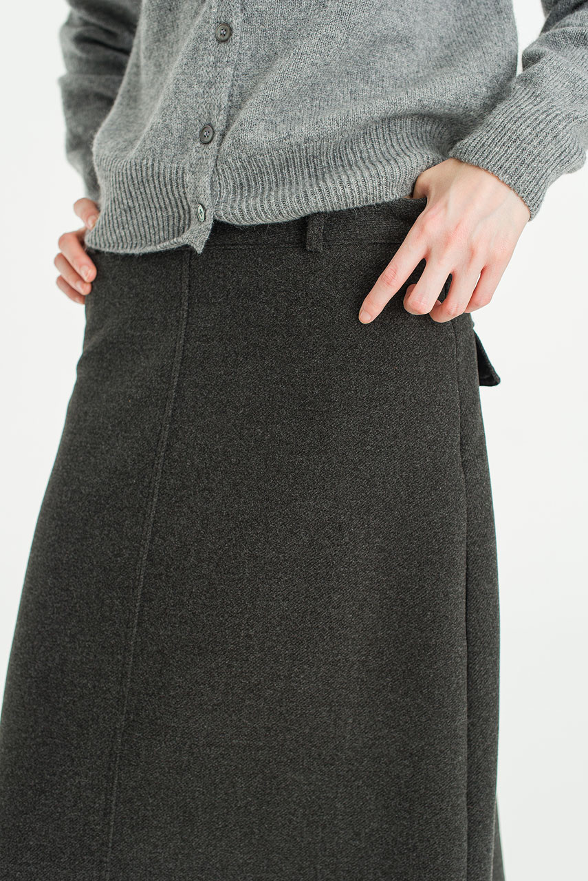 Calm Maxi Skirt, Charcoal