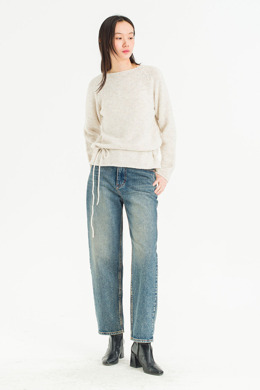 Serif Boat Neck Jumper, Ivory