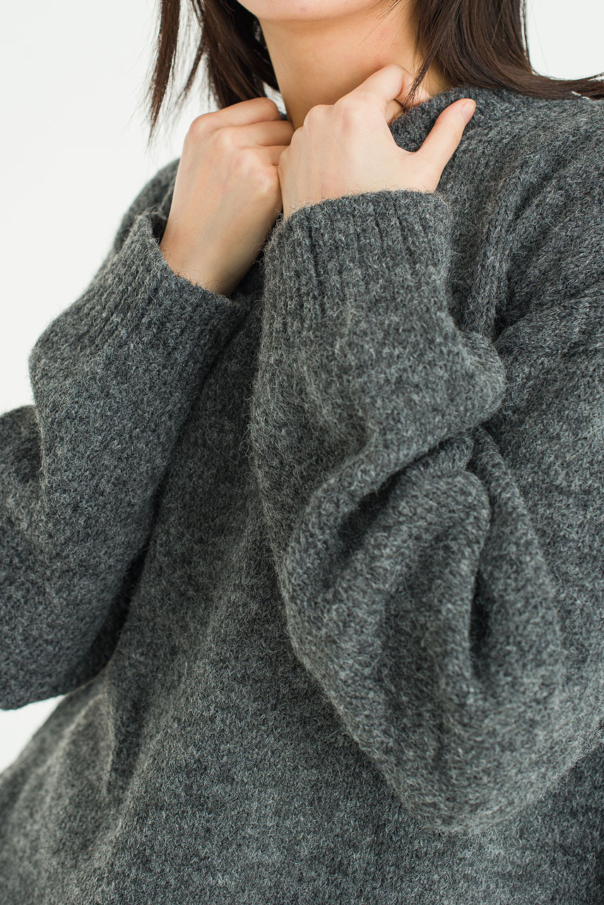 Silent Boxy Coat, Charcoal