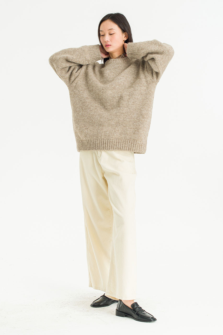 Silent Boxy Coat, Beige