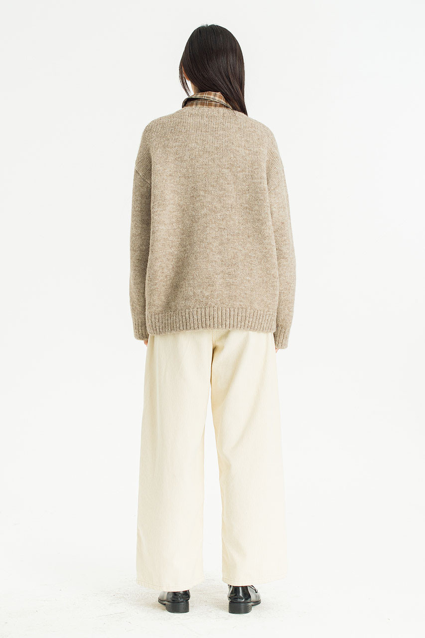 Silent Boxy Coat, Beige