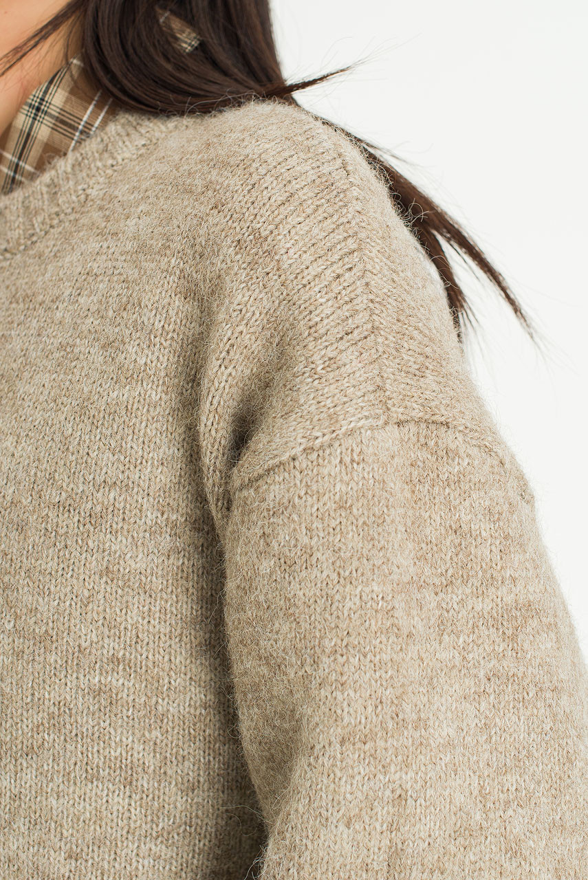 Silent Boxy Coat, Beige