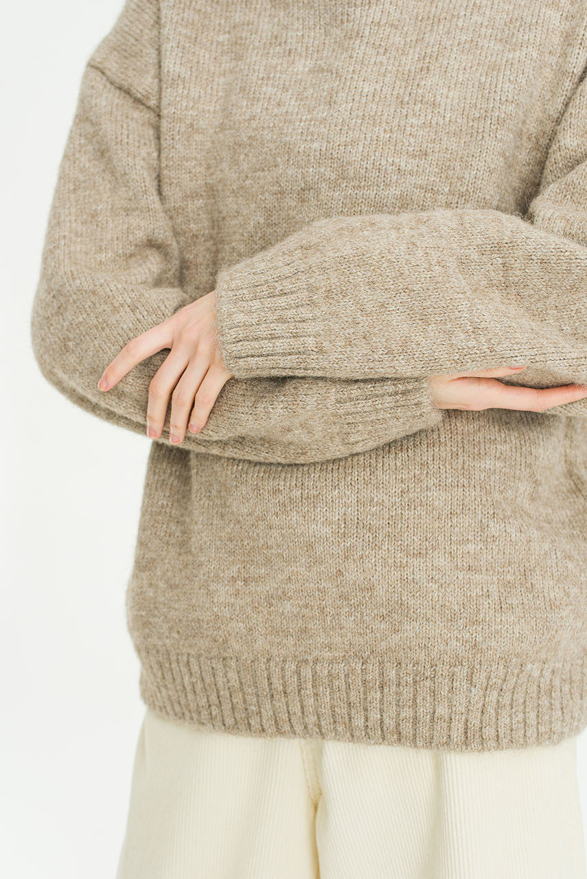 Silent Boxy Coat, Beige