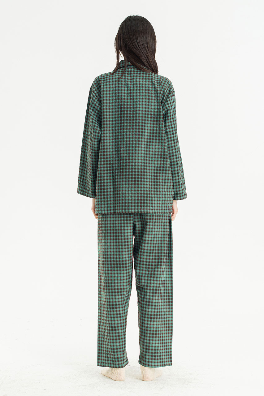Slow Gingham Check Pyjamas, Green