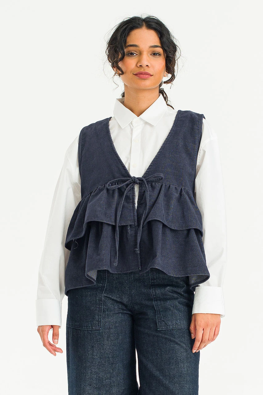 Faye Open Vest, Navy
