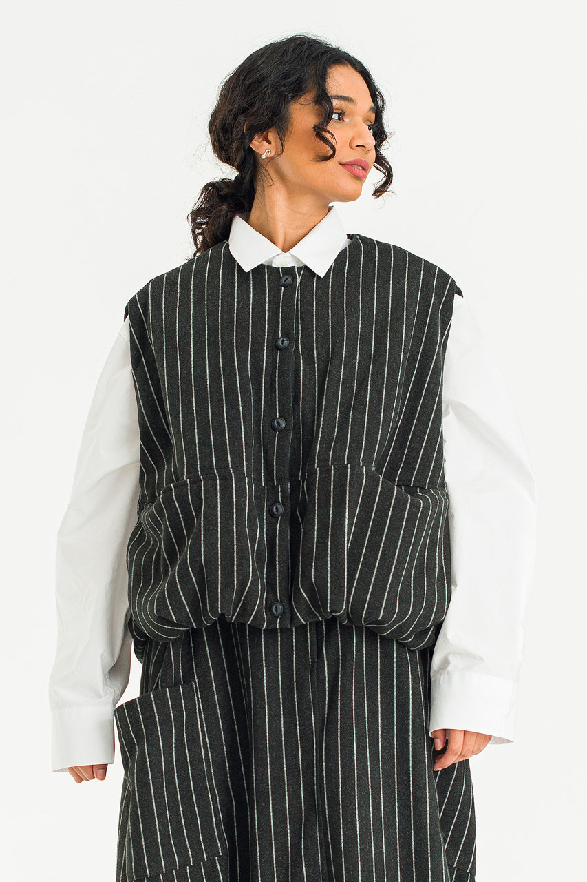 Tei Stripe Vest, Black