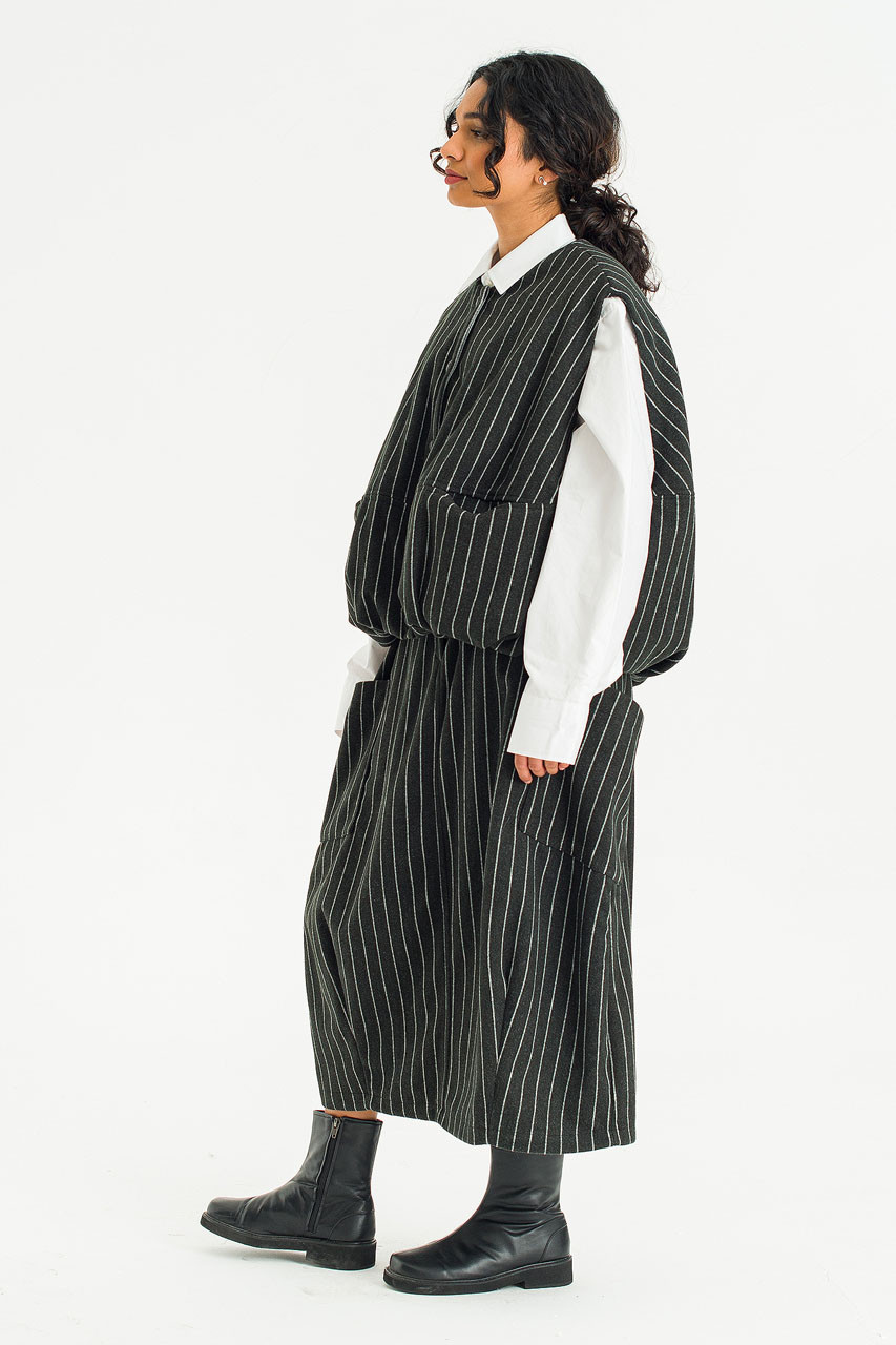 Tei Stripe Skirt, Black