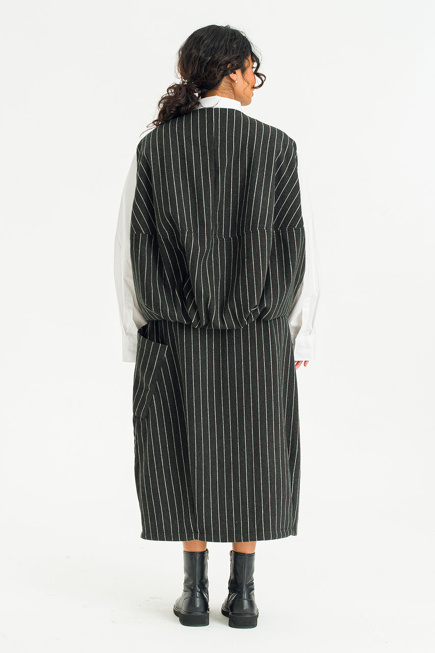 Tei Stripe Skirt, Black