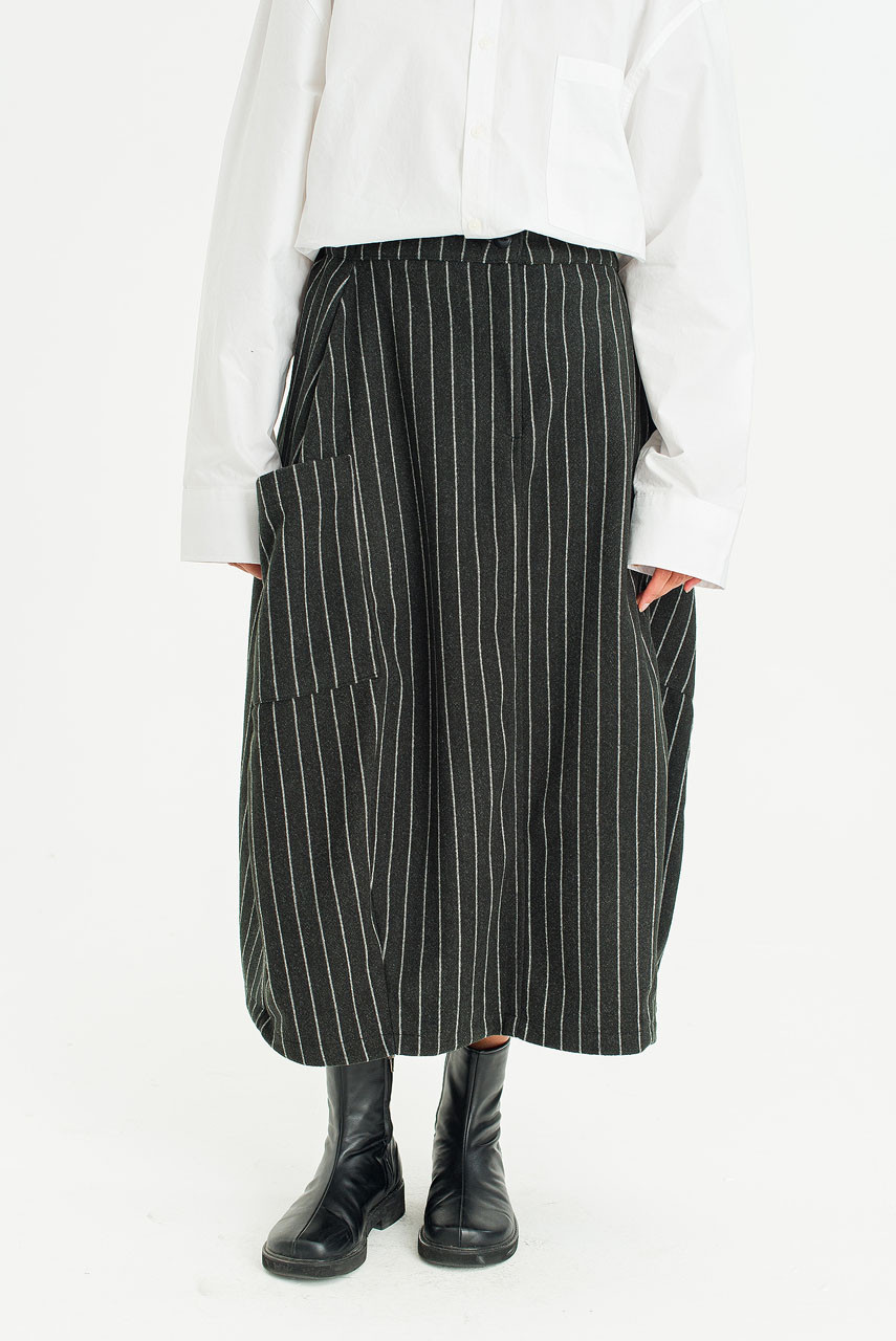 Tei Stripe Skirt, Black