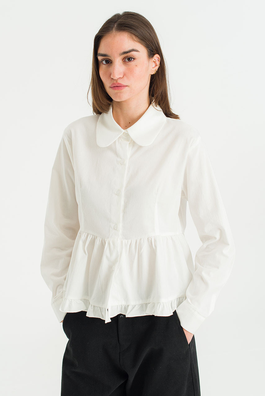 Via Frill Detail Blouse, Ivory