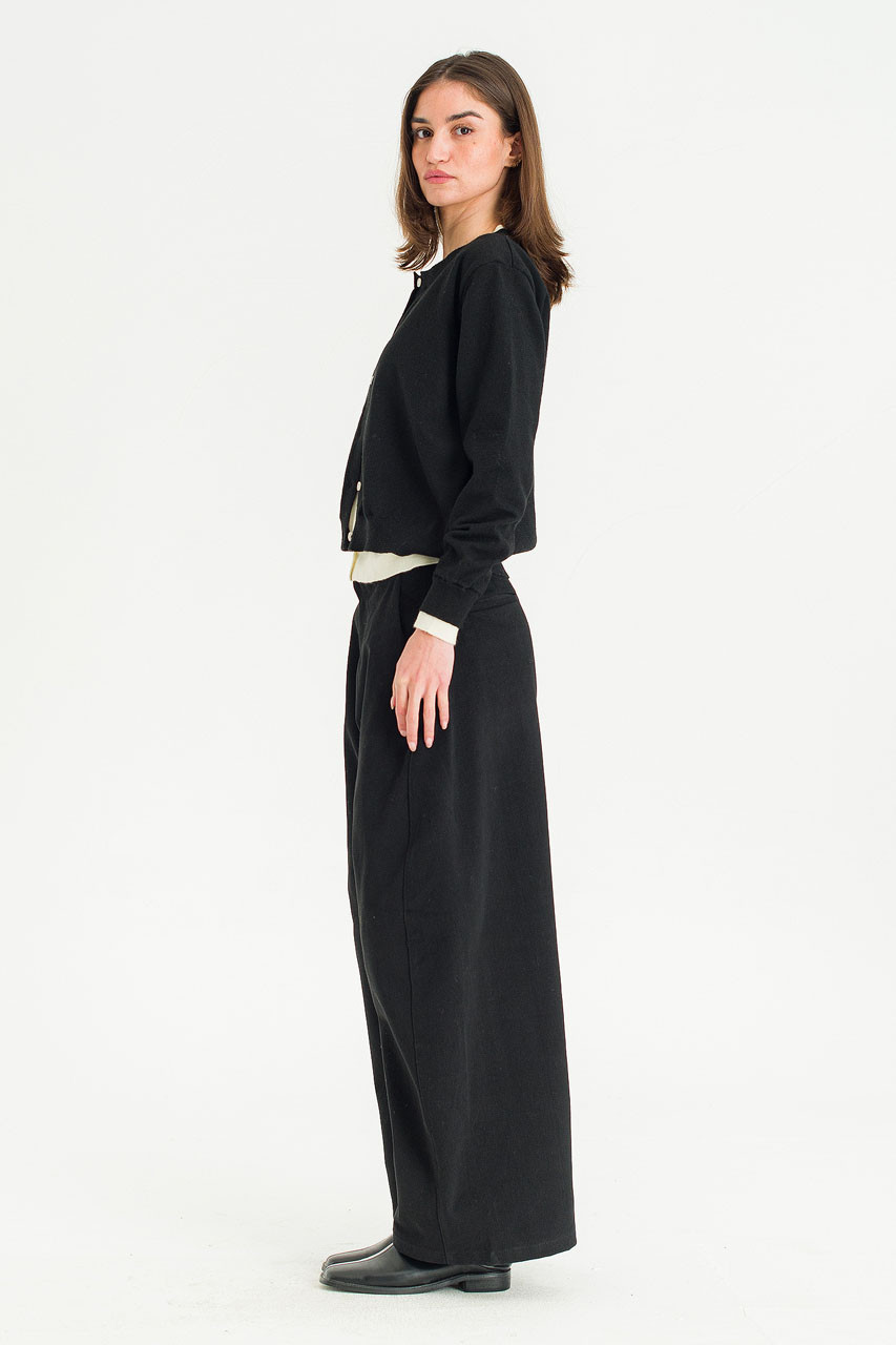 Serif Layered Cardigan, Black