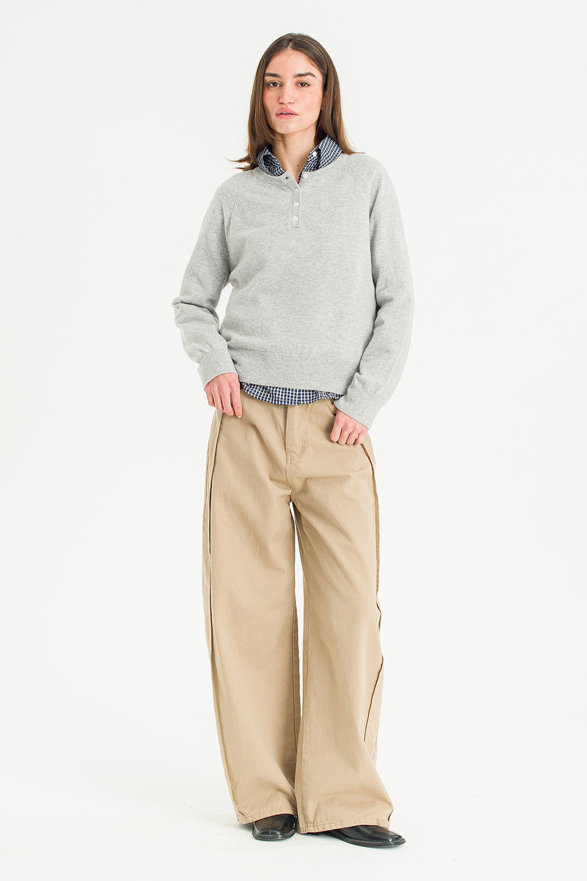 Marlow Button Knit Jumper, Grey