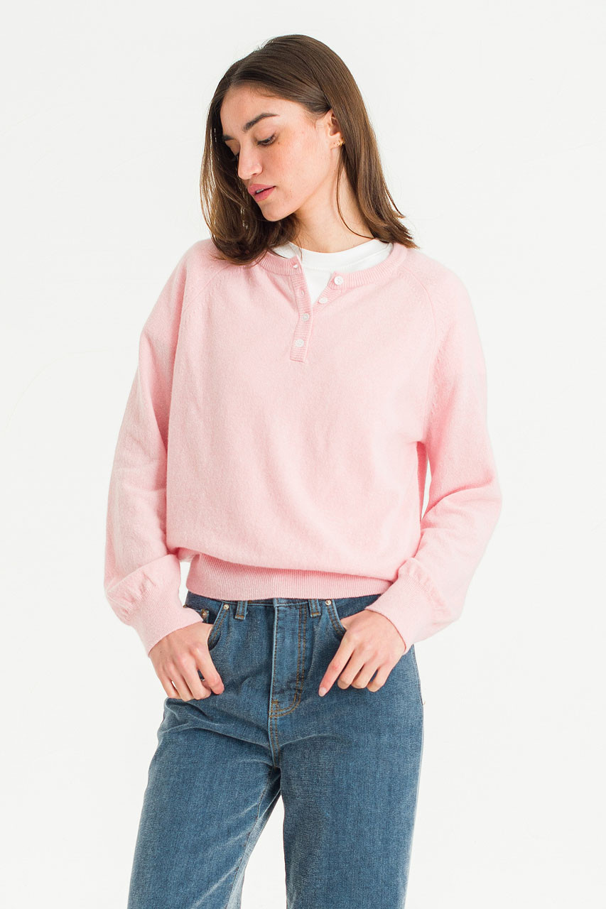 Marlow Button Knit Jumper, Pink