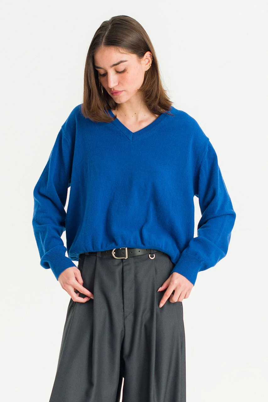 Ever V Neck Jumper, Blue