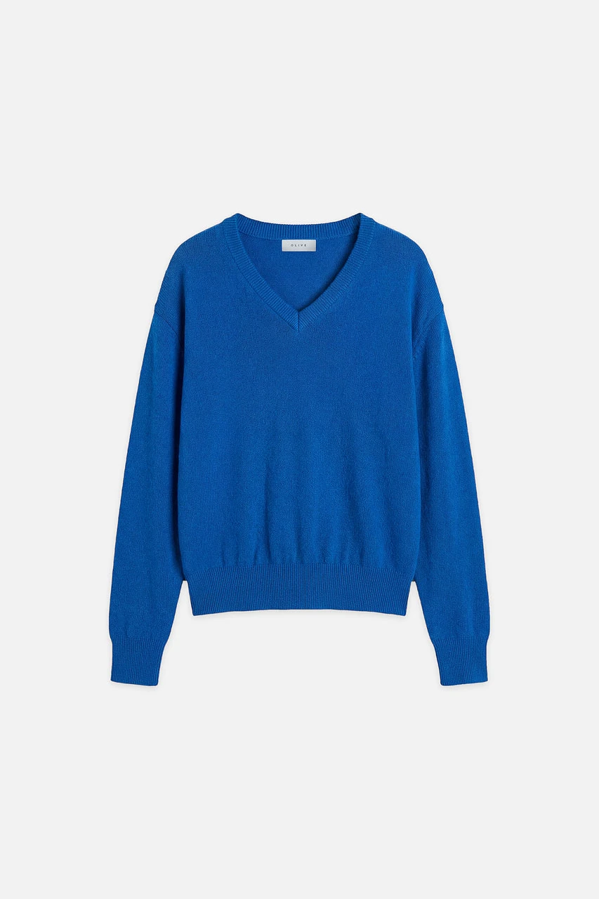 Ever V Neck Jumper, Blue