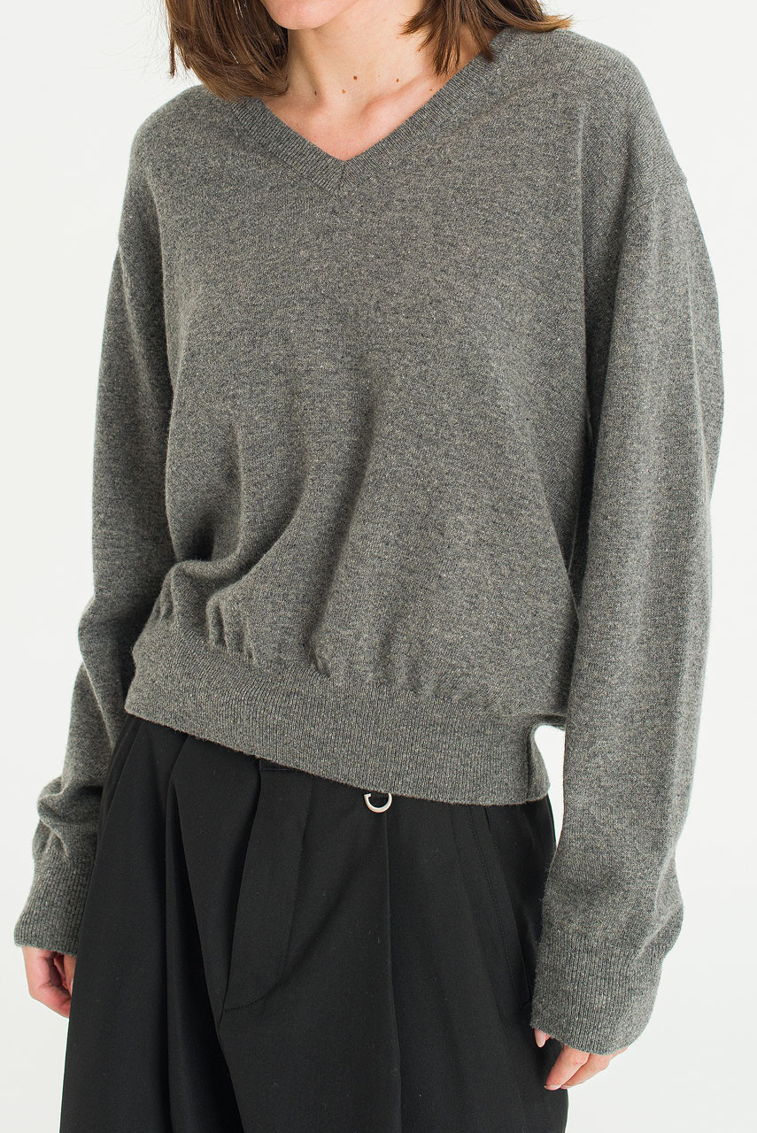 Ever V Neck Jumper, Charcoal