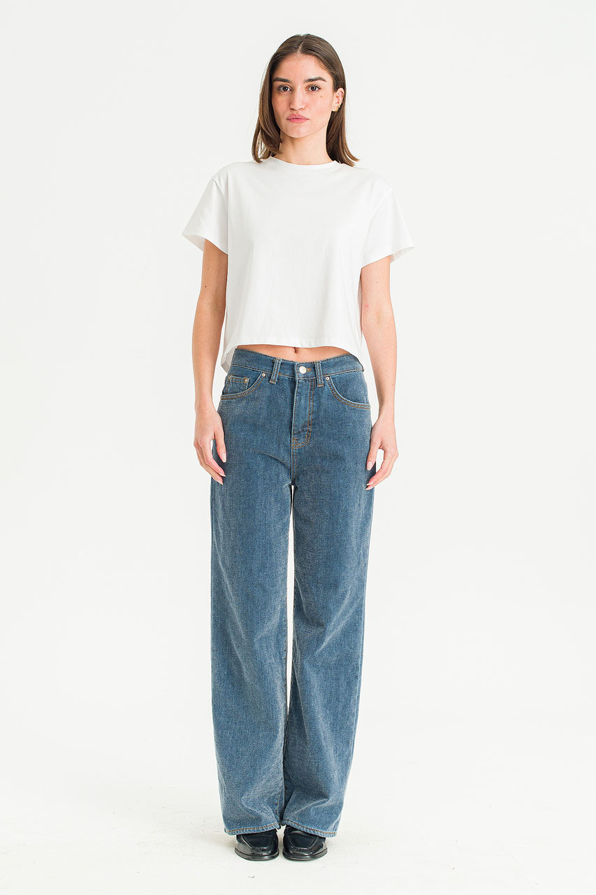 Aire Wide Denim Jean, Mid Blue