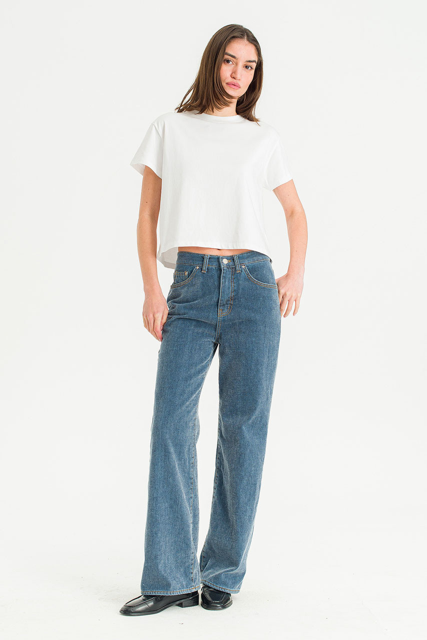Aire Wide Denim Jean, Mid Blue