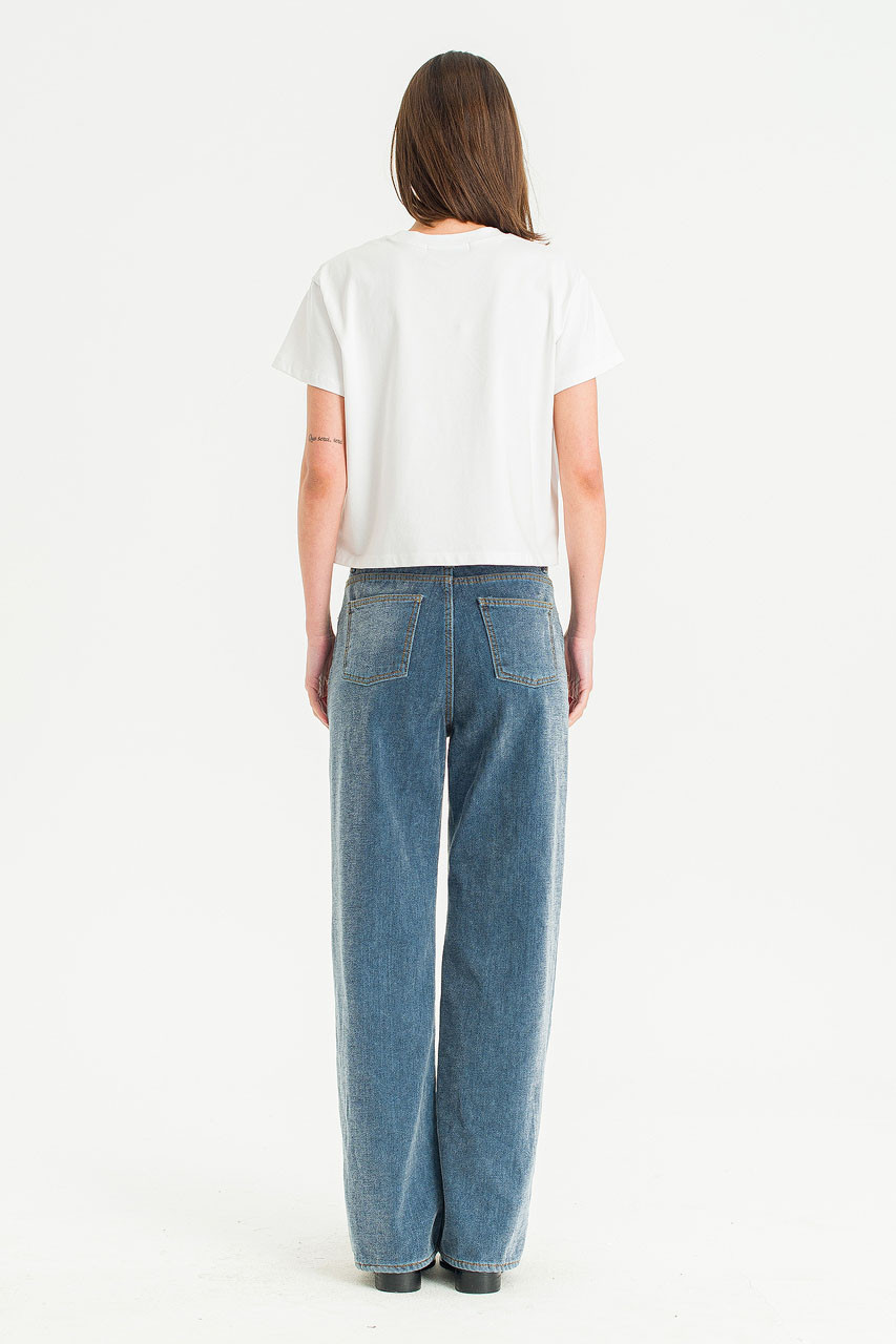 Aire Wide Denim Jean, Mid Blue