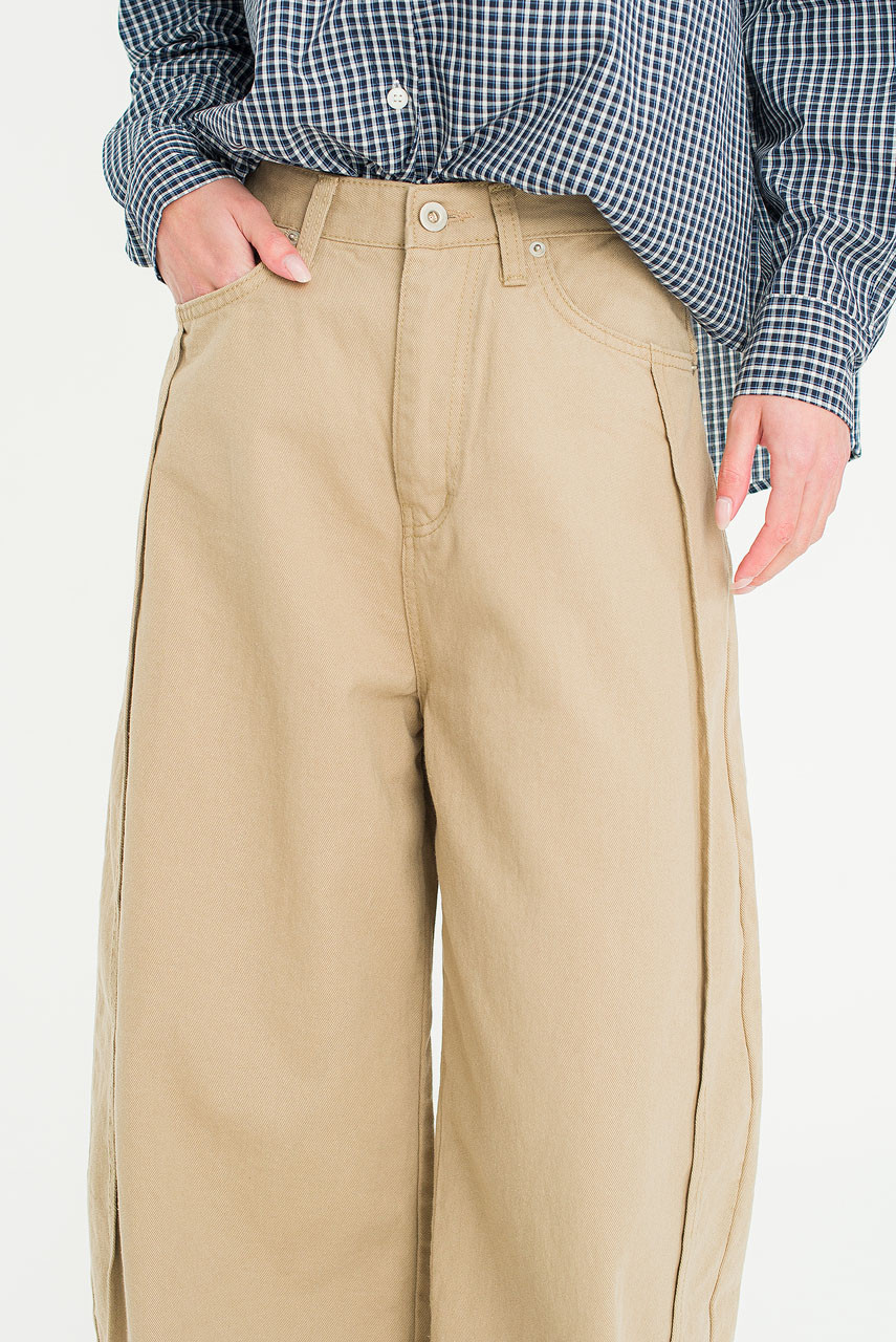 Tomo Barrel Pants, Beige