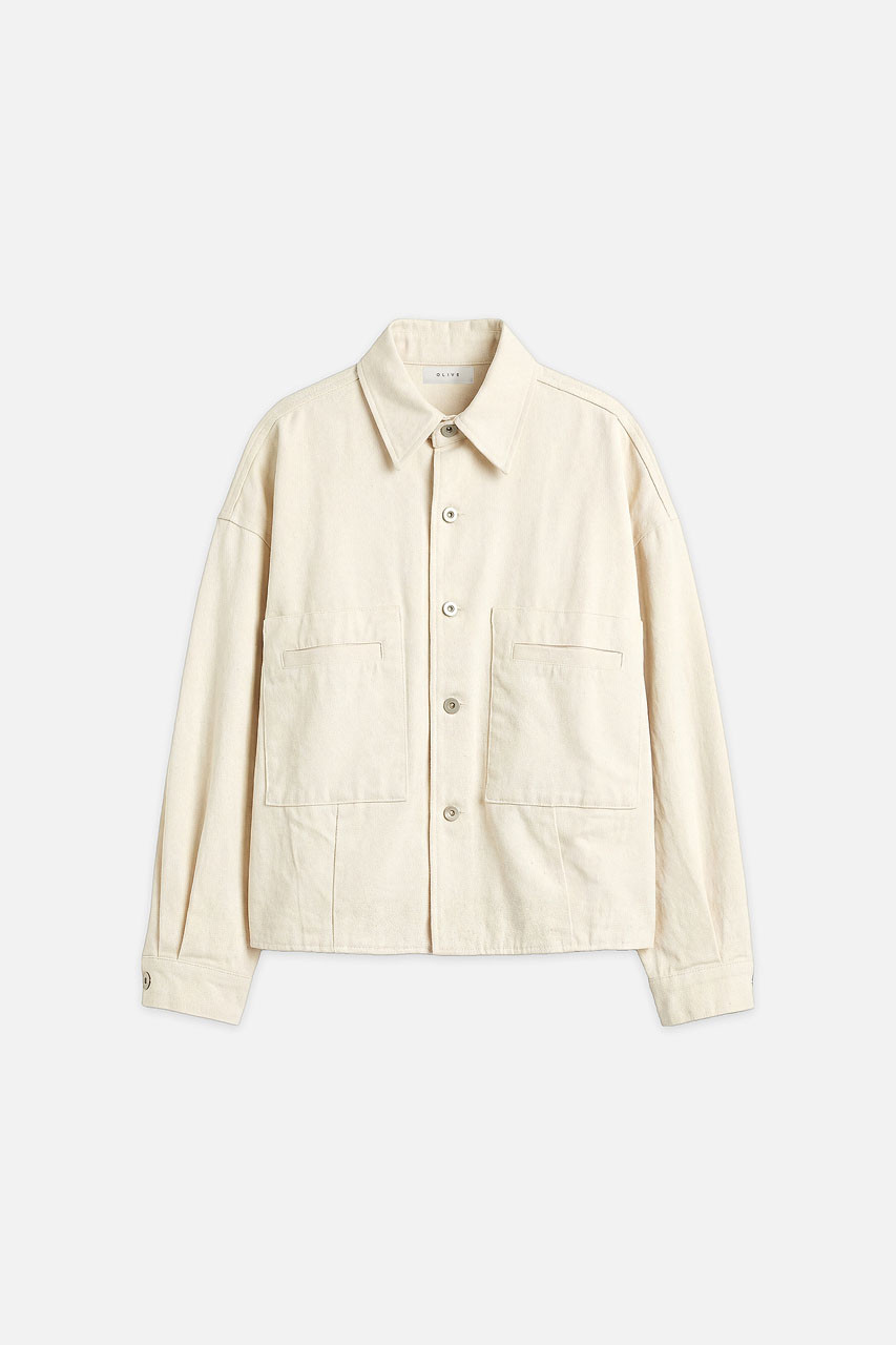 Tom Washed Cotton Jacket, Cream