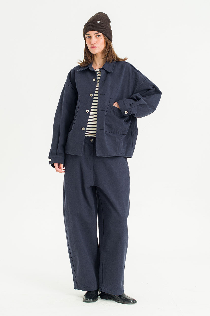 Tom Washed Cotton Jacket, Navy