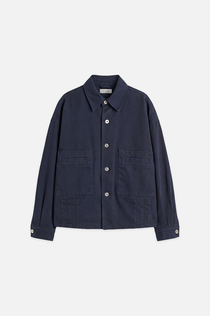 Tom Washed Cotton Jacket, Navy