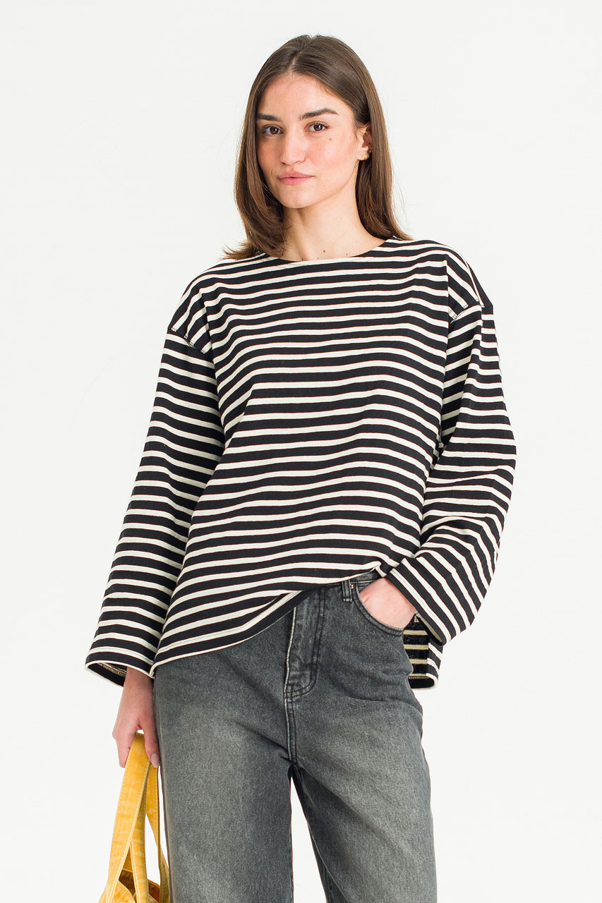 Sydney Stripe Tee, Black