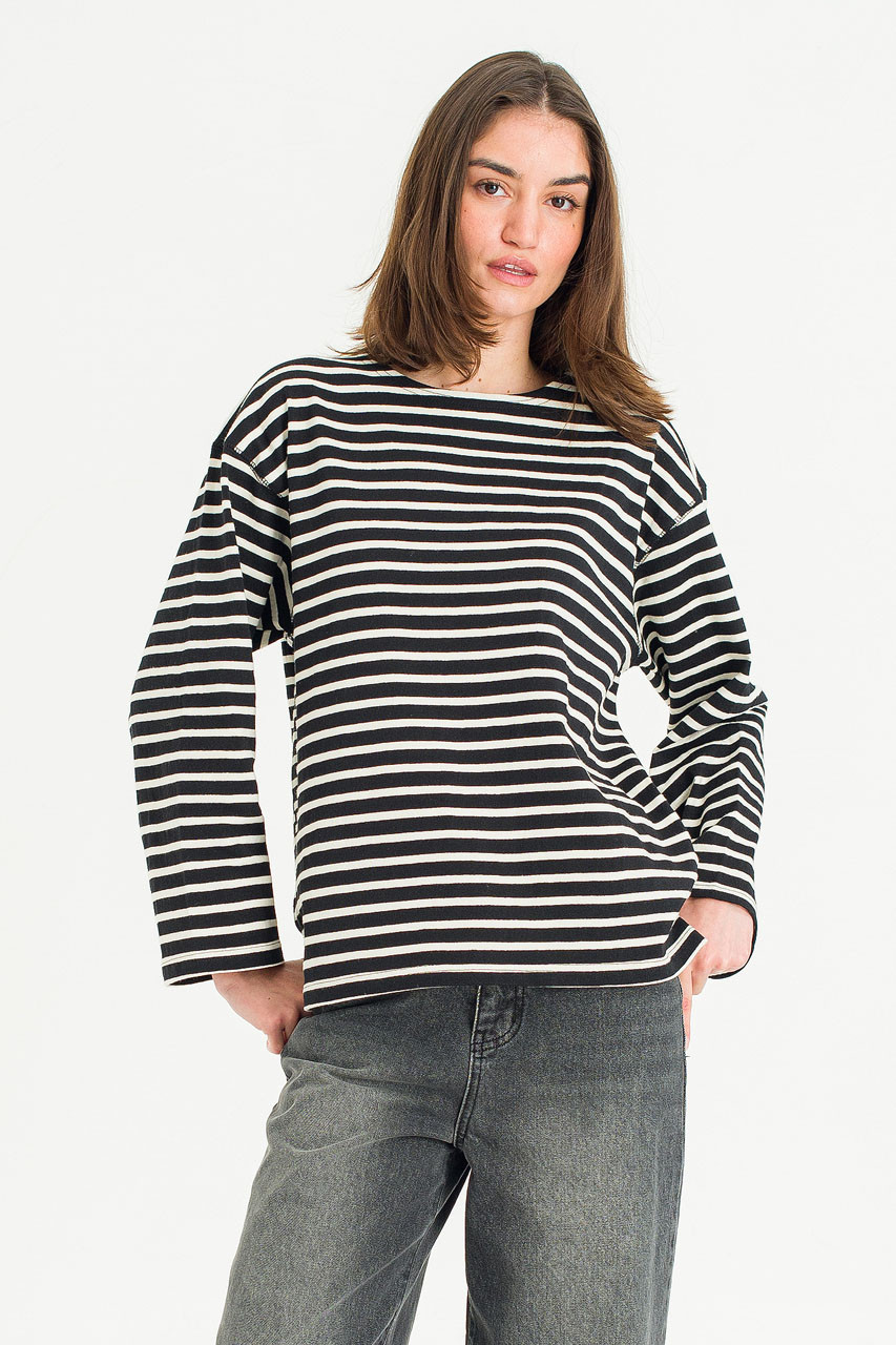 Sydney Stripe Tee, Black