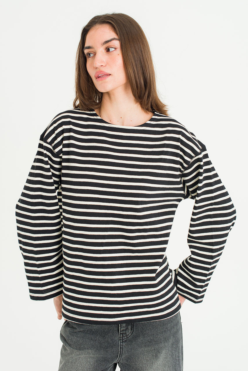 Sydney Stripe Tee, Black